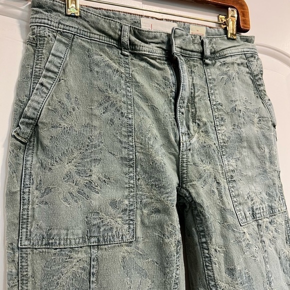 ANTHROPOLOGIE the Wanderer sage blue skinny textured jeans - Picture 2 of 11